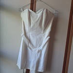 H&M white mini strapless dress with belt