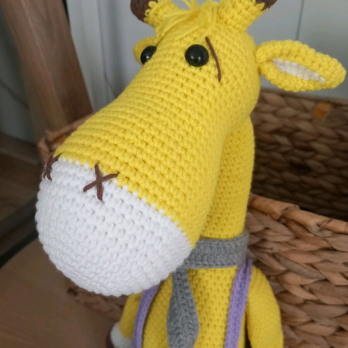 Handmade giraffe doll Carlos new, height 55 cm