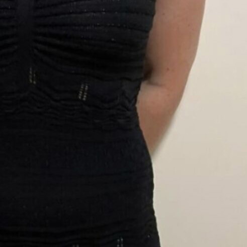Just Angels vintage black bodycon midi dress S/M