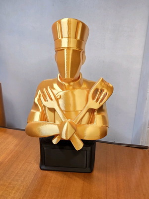Gold Chef Trophy Figurine New