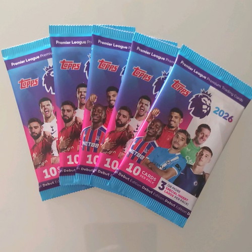 Topps Premier League 2026 καινούργια, 5 σφραγισμένα φακελάκια κάρτες