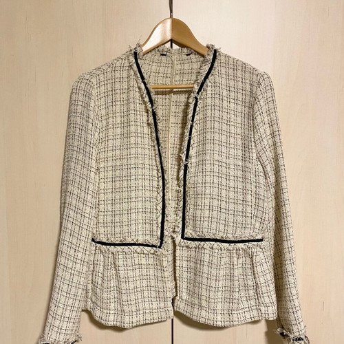 Zara Tweed Jacket like new, classic black and white summer style