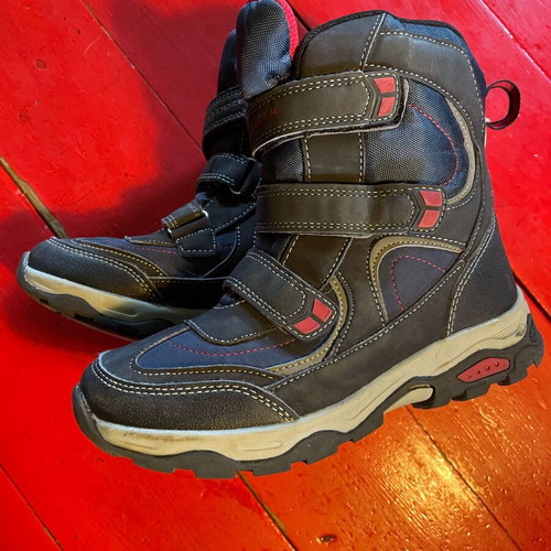 Bulldozer kids' ankle boots like new, size 34, black with fur lining