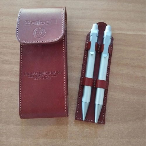 A.G. Spalding & Bros Leather & Aluminium pen and mechanical pencil set