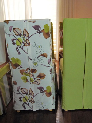 Chair covers set of 6 like new with zipper