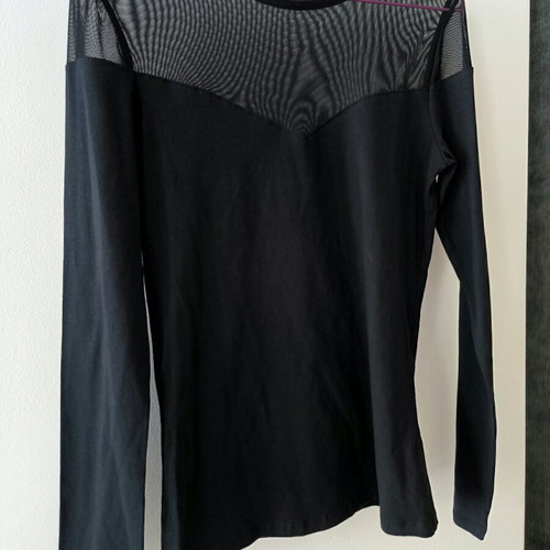 Black women's blouse with transparency new, size L