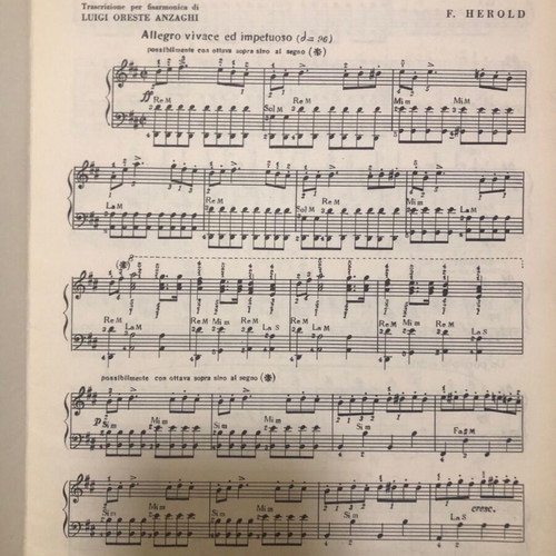 Accordion sheet music like new with works by Herold, Suppe, Rossini