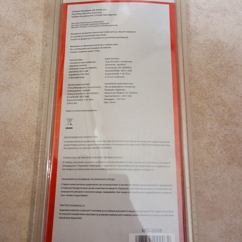 Microphone for Laptop with Flexible 17cm Arm Mini Jack