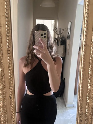 Zara long black dress with cutout