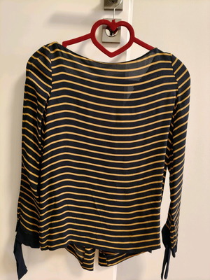 Massimo Dutti women's blouse size 36, like new, blue and gold striped