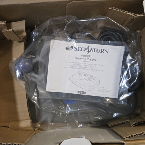 Sega Saturn Arcade Controller HSS 0104 used with box and Virtua Fighter