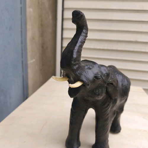 Leather elephant figurine used, from the 60s-70s