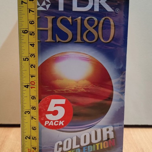 TDK HS 180 Colour United Edition VHS set of five new, sealed