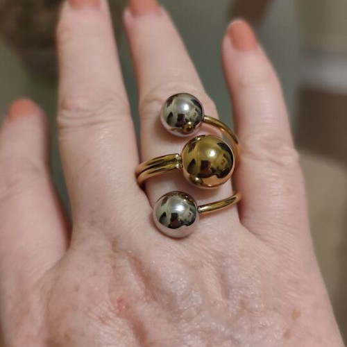 Ring silver and gold stainless steel new