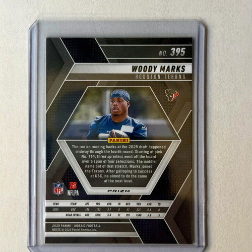 Panini Mosaic Woody Marks Rookie Green Mosaic Prizm Card 2025 new