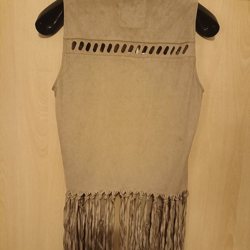 Vest with fringes Pull & Bear new, beige, size S