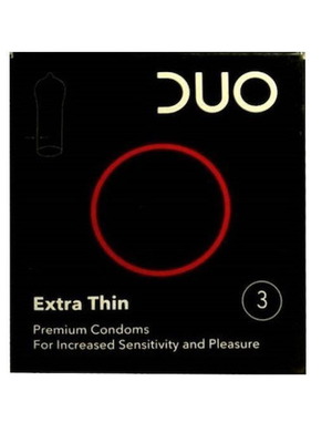Προφυλακτικά Duo πολύ λεπτά, καινούργια, συσκευασία 3 τεμαχίων