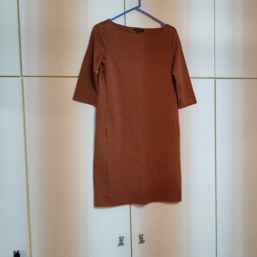 Esmara fall dress, straight cut, three-quarter sleeves, tan, medium