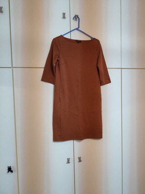 Esmara fall dress, straight cut, three-quarter sleeves, tan, medium