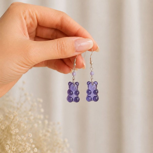 Handmade Y2K Gummy Bear Earrings in 7 Colors
