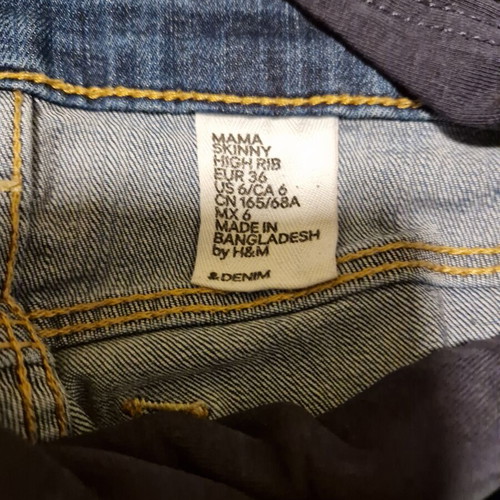 H&M maternity jeans skinny pack of 2 size 36 like new, blue and grey
