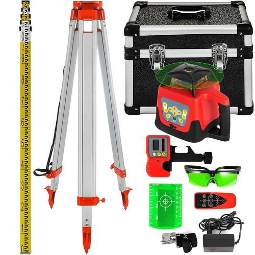 Vevor Green Rotary Laser 500m with Tripod and Rod