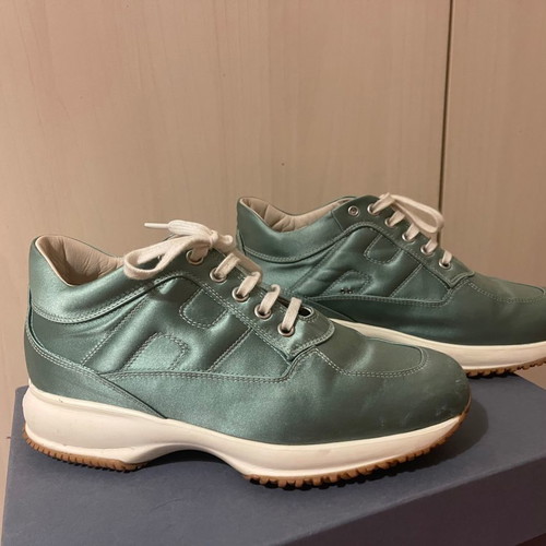 Hogan satin sneakers used, size 38, light pistachio
