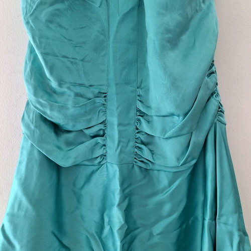 FANI Couture Blue Satin Cocktail Ruffle Dress Size S Like New