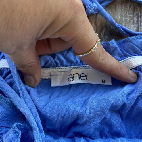 Anel Blue Viscose Crop Top like new, size M
