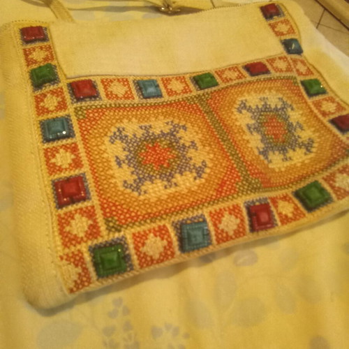 Bag with embroidery summer crossbody like new