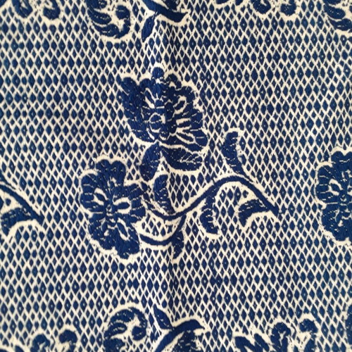 Woven blanket new blue with flowers 2.12x1.65m