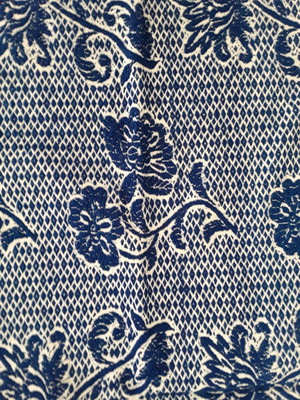 Woven blanket new blue with flowers 2.12x1.65m