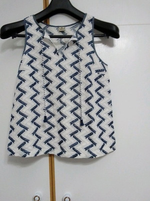 Time Out blouse like new, white and blue, size XS