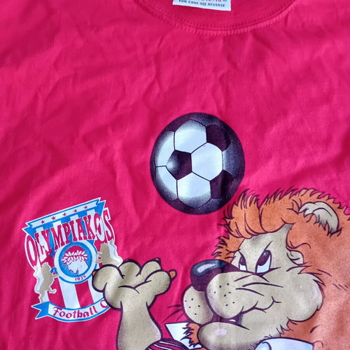 Olympiacos T Shirt early 90s Nutmeg Mills used, youth small