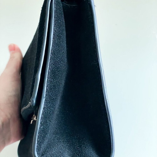 Mango black suede clutch and crossbody bag