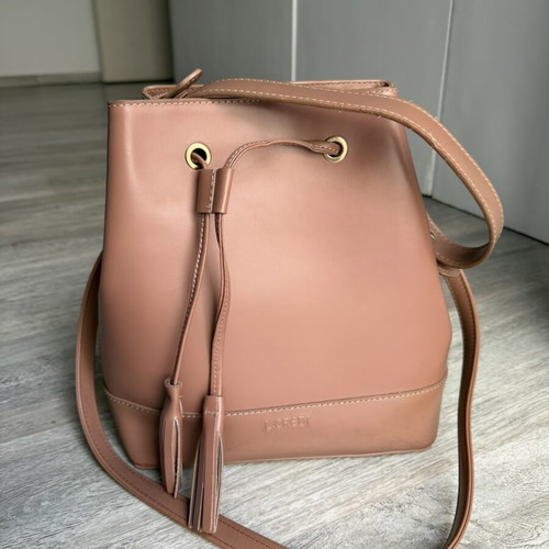L Credi shoulder bag, beige and red