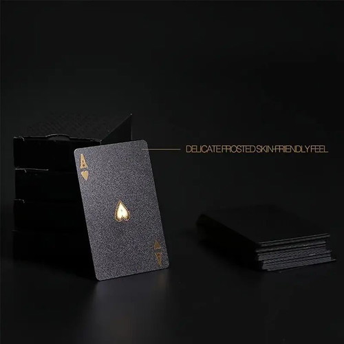Premium waterproof black plastic playing cards new