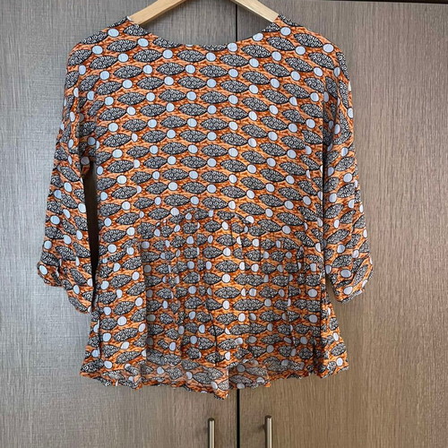 Compania Fantastica blouse used, printed, size Small