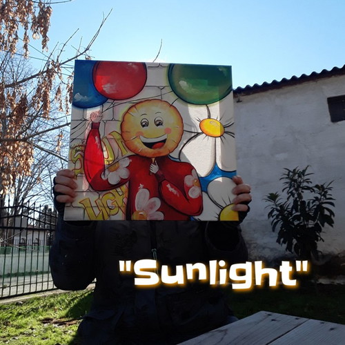 Painting "Sunlight" acrylic 40x40cm new