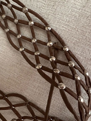 Belt with studs like new, brown, size 100