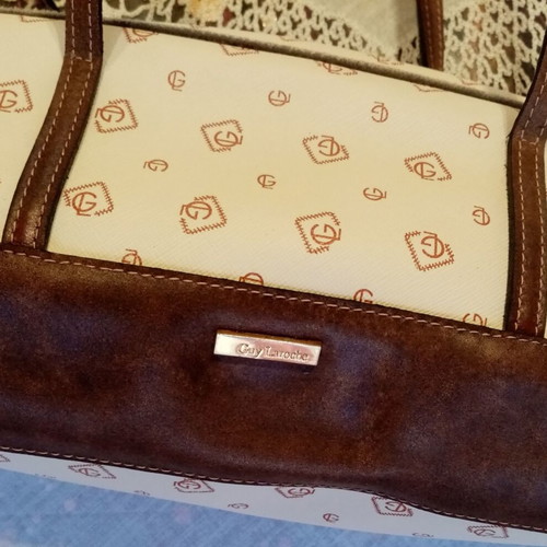 Guy Laroche shoulder bag used, beige and brown