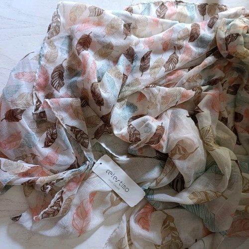 Cotton and viscoz scarves like new, multicolored