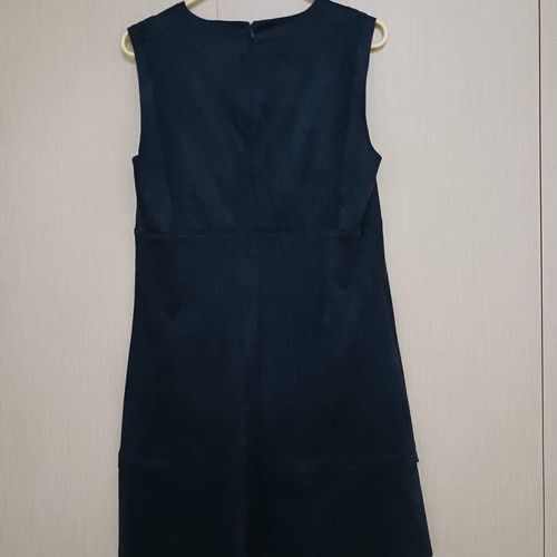 Benetton blue dress with leather texture, like new, size M