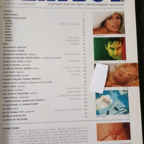 Playboy magazine November 1995 featuring Tahnee Welch, used