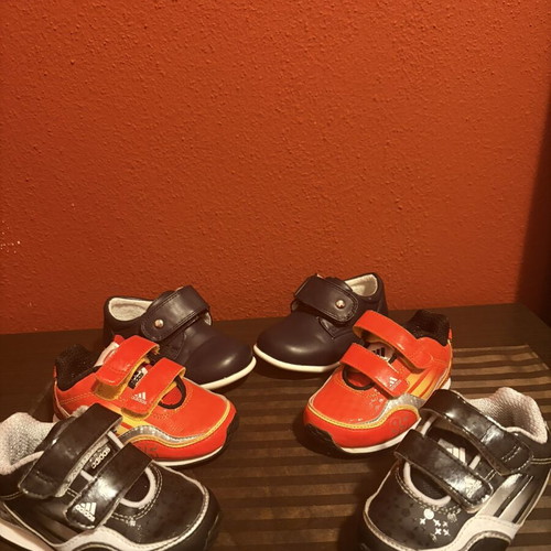 Kids Shoes pack of 3, Adidas McQueen Ortholite and leather, size 22, like new