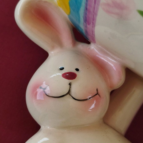 Easter porcelain egg holder new with bunny design