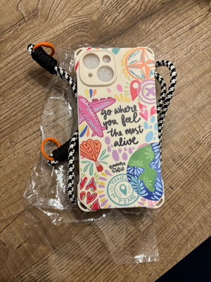iPhone 15 case with neck and wrist strap new