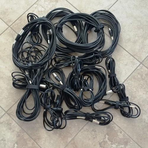 Set of 18 professional DMX cables 110 Ohm, various lengths