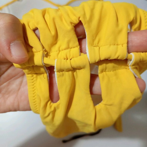 Yellow high-waisted bikini used, size S/M