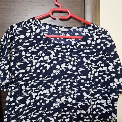 Fransa women's set skirt and blouse like new, white and blue